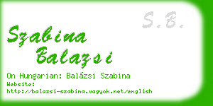 szabina balazsi business card