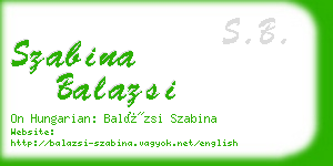 szabina balazsi business card